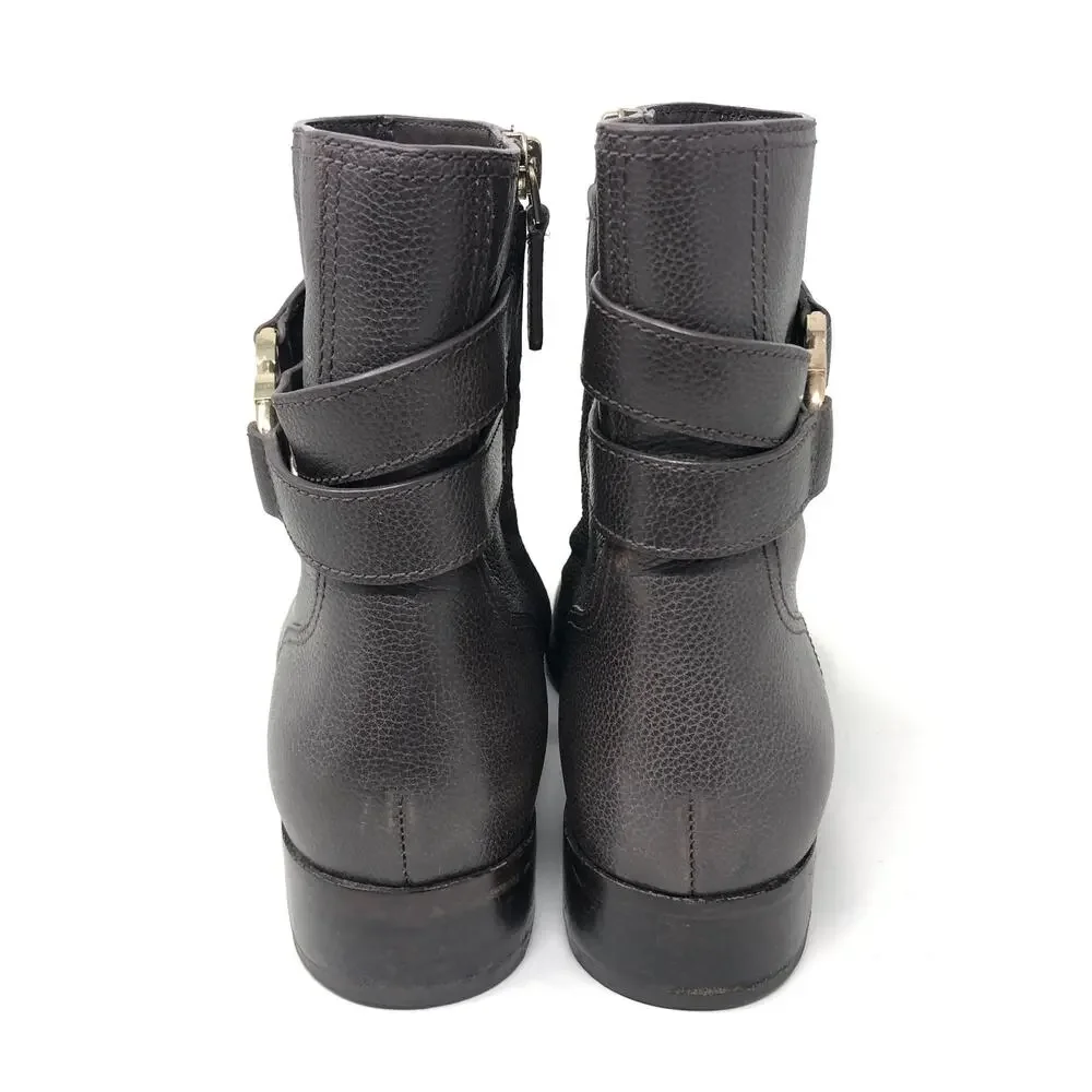 Tory Burch Gemini Link Ankle Boot Women's 7.5‎ Brown Gray Leather